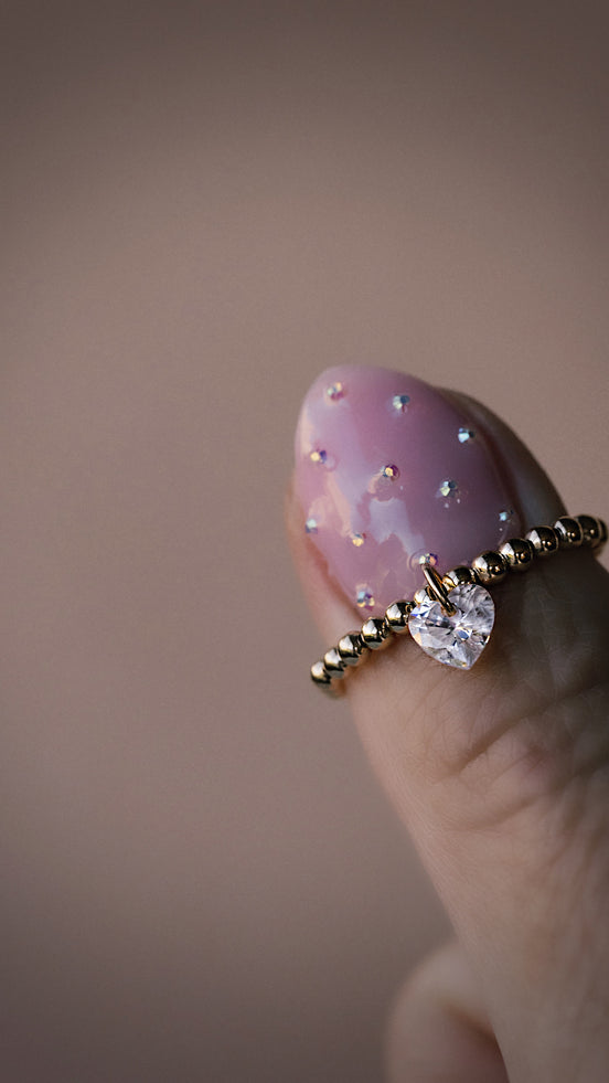 Beaded Heart Ring