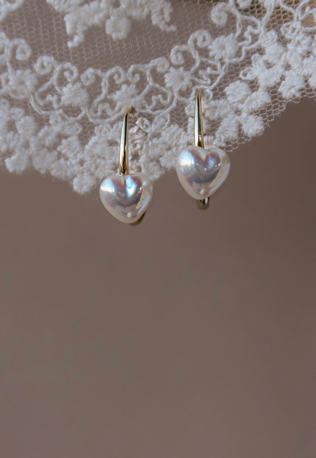 Pearl Heart Hoop Earring