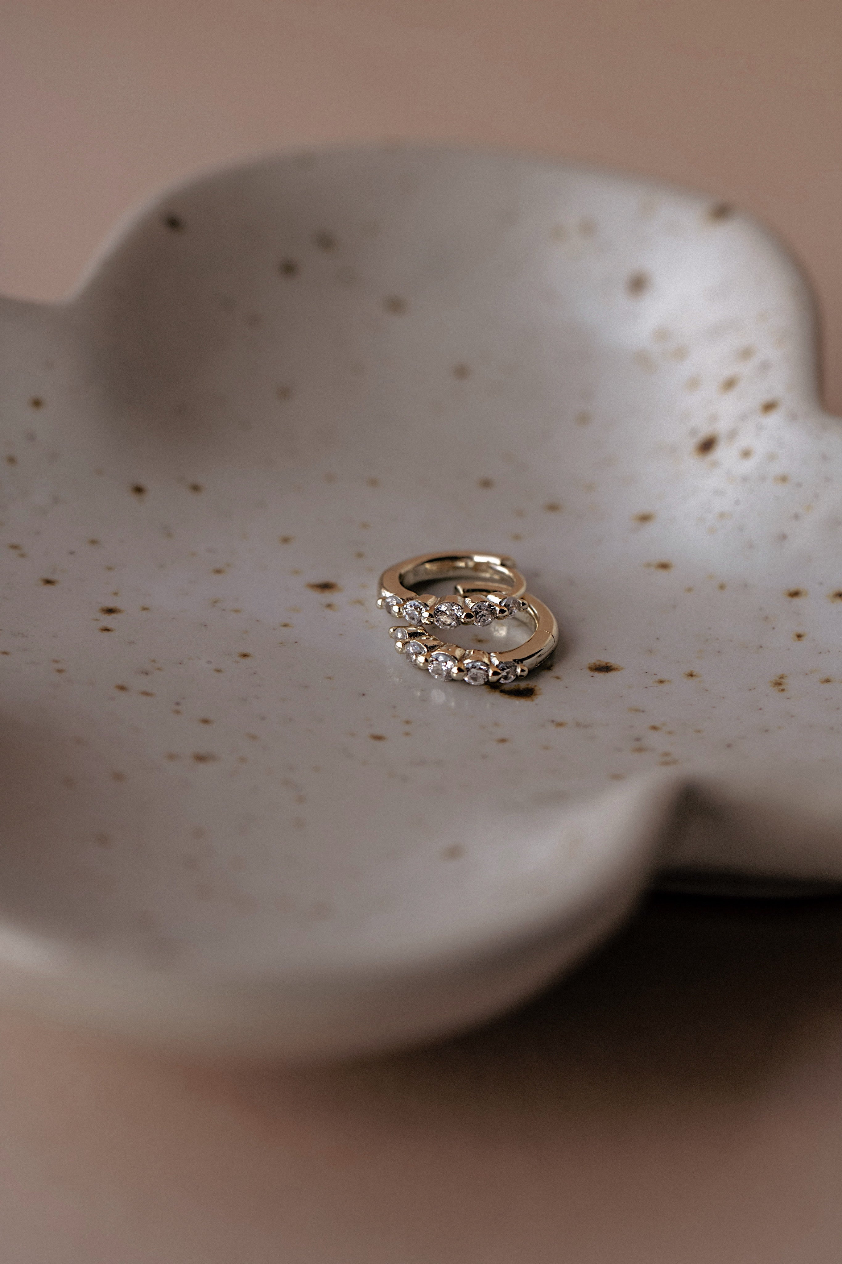 Floating CZ Diamond Huggie Earrings - The Neon Cactus Studio