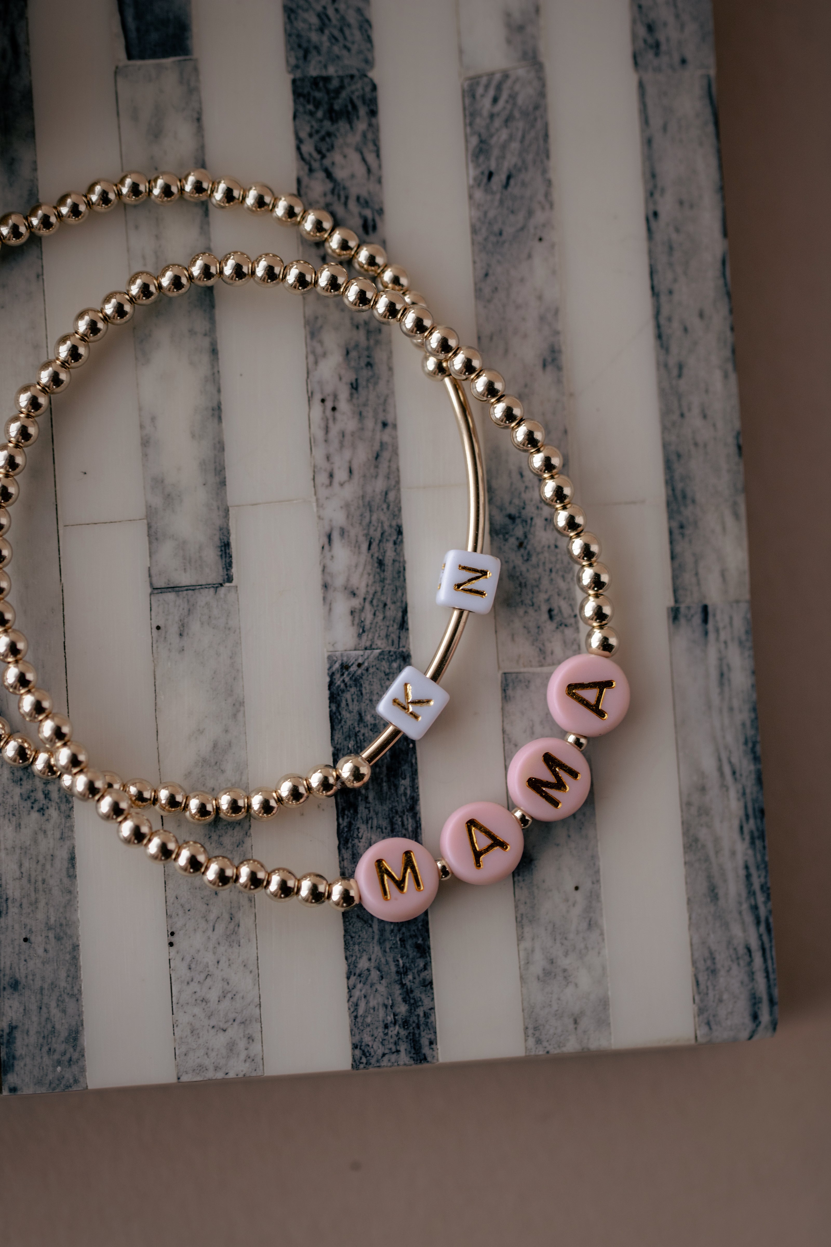 Floating Initial Bar Bracelet