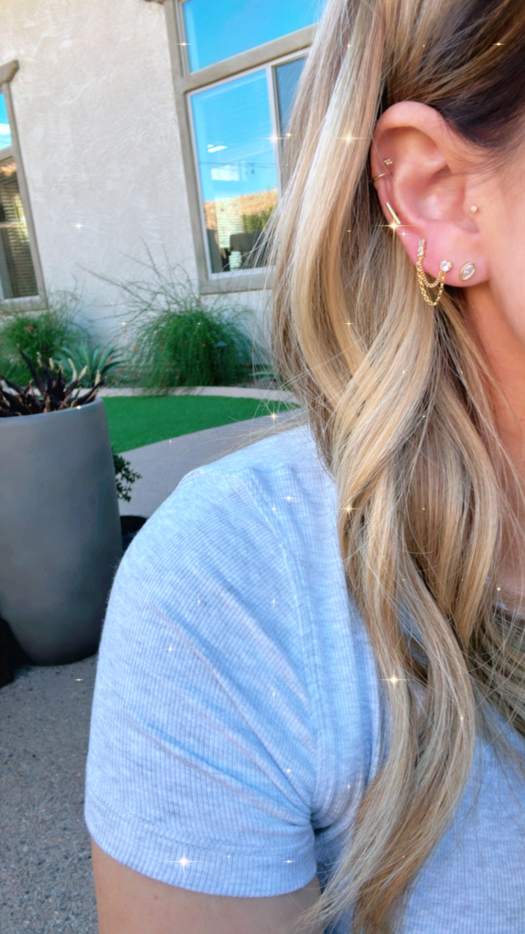 Earring Connector Double Chain