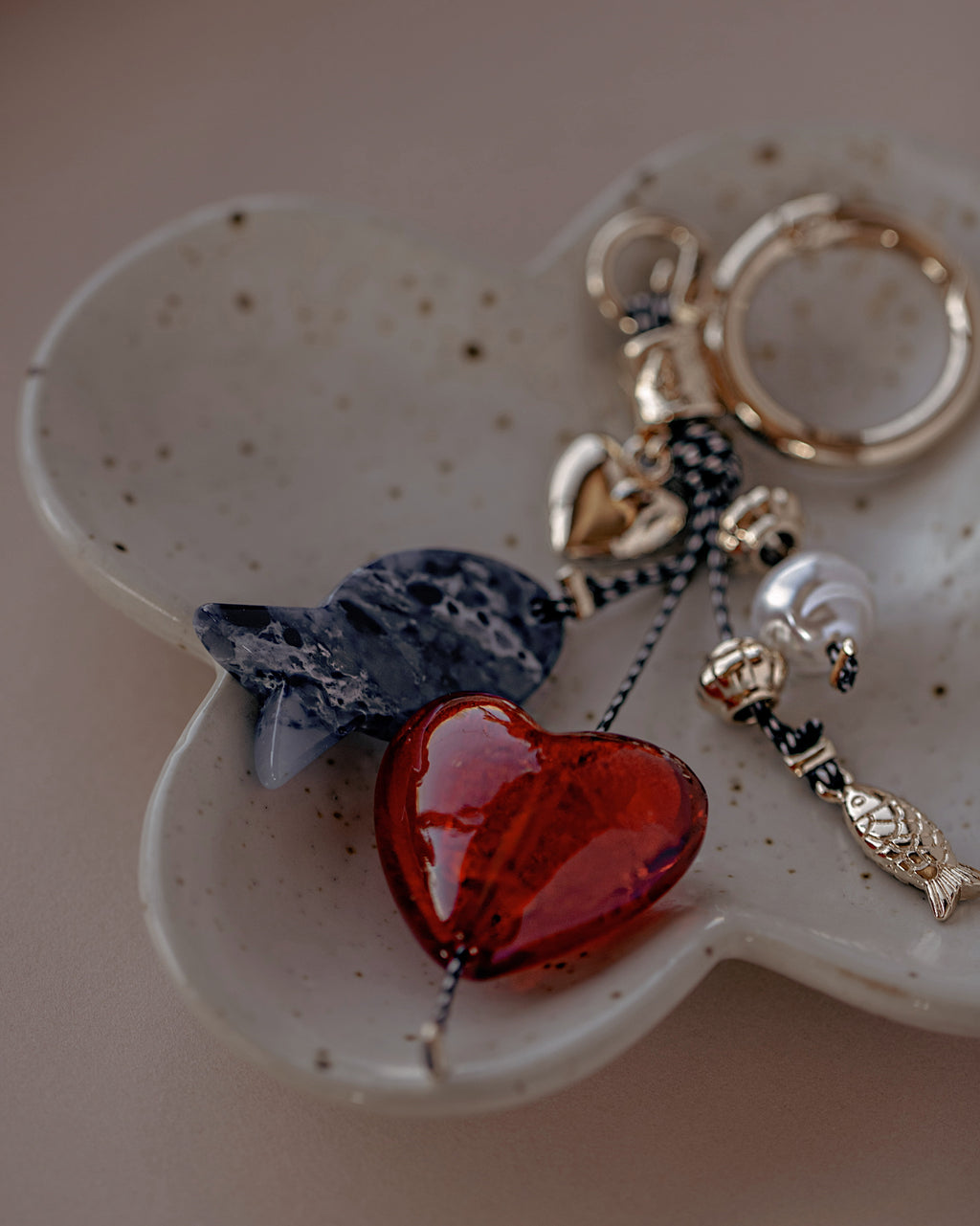 Marble Fish Bag Charm Keychain