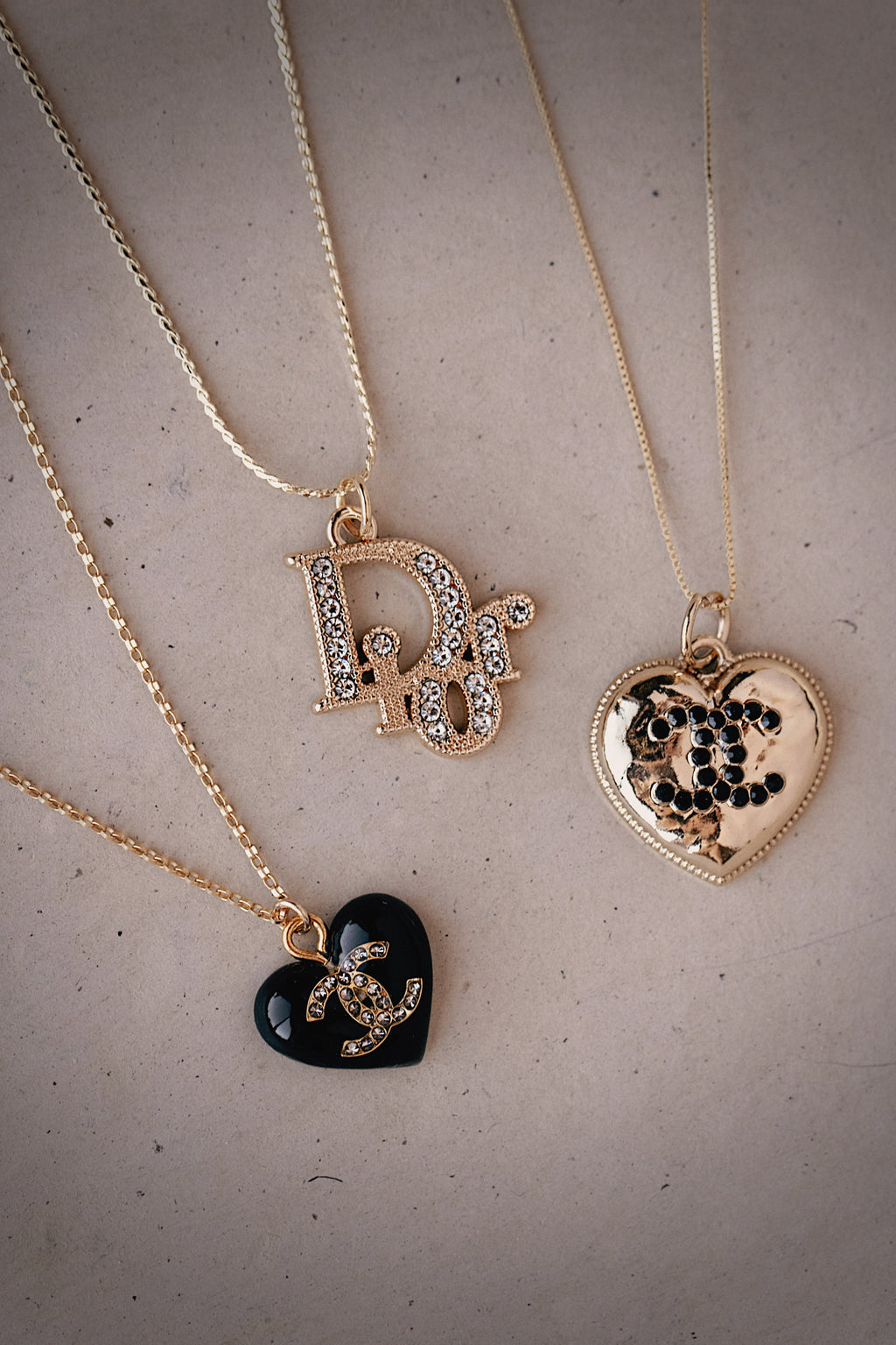 Hammered Heart CC Necklace