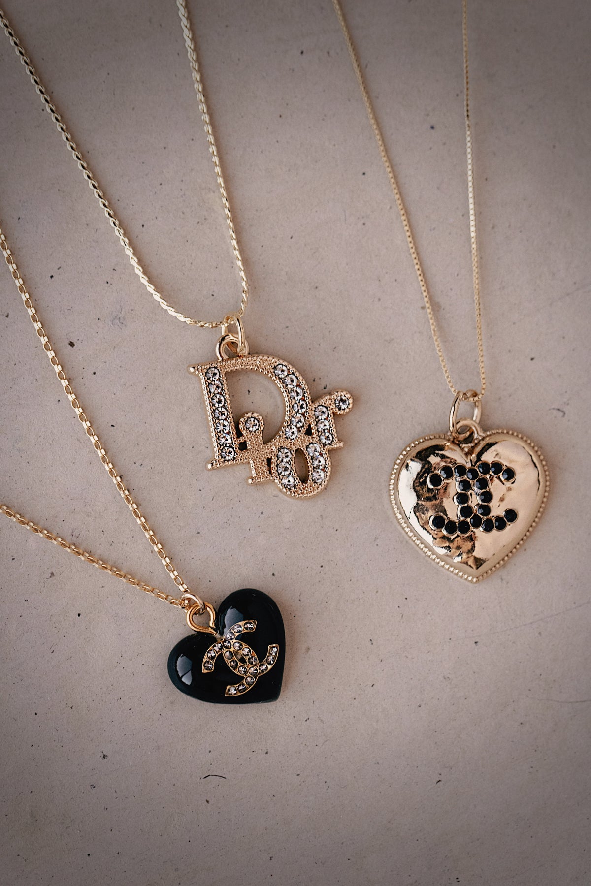 Hammered Heart CC Necklace