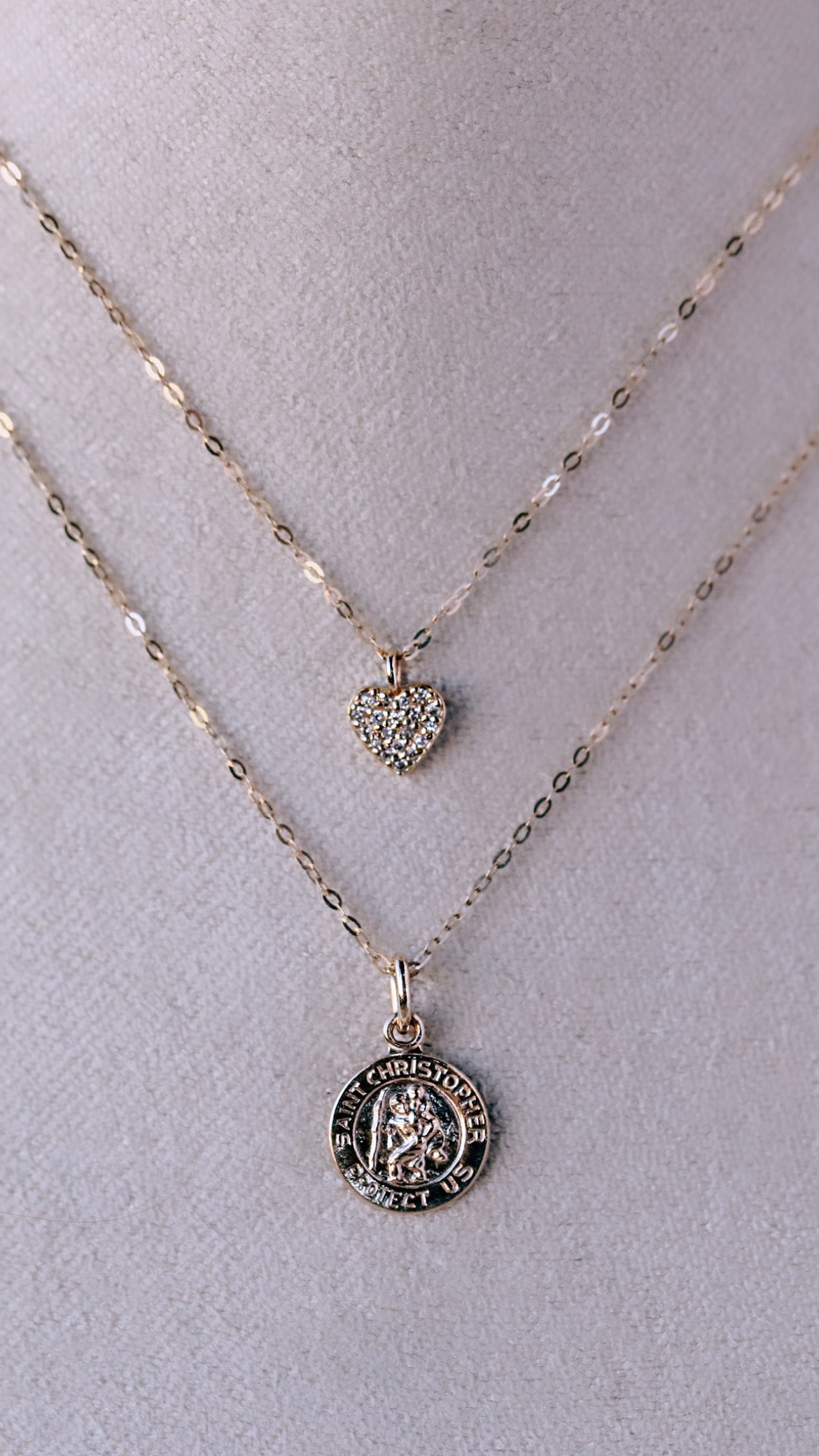 Solid Gold Saint Christopher Necklace
