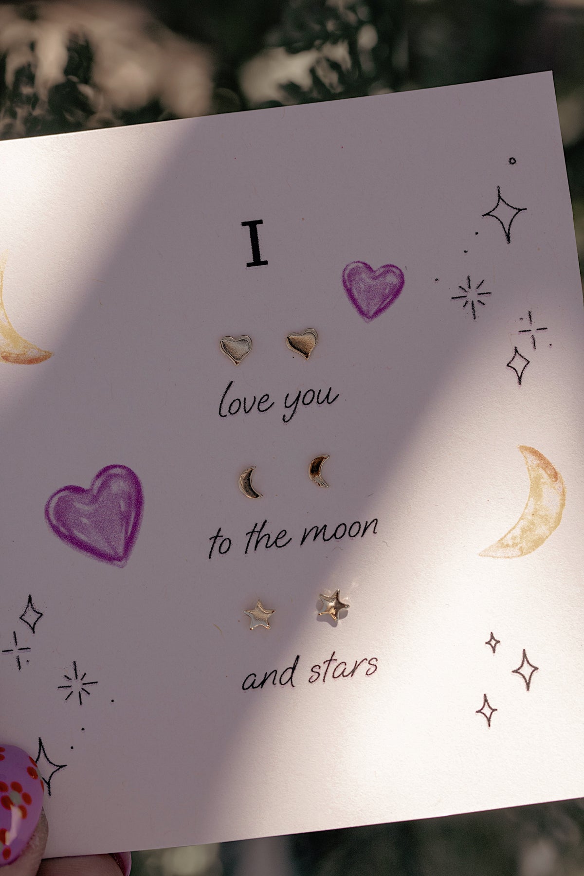 I love you to the moon and stars earrings