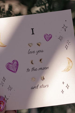 I love you to the moon and stars earrings
