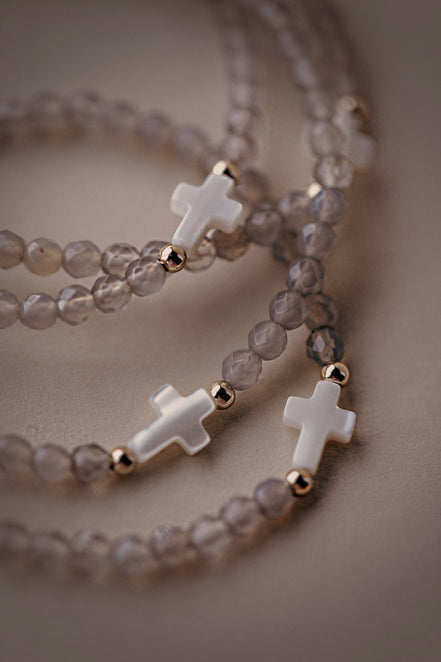 Agate Cross Bracelet