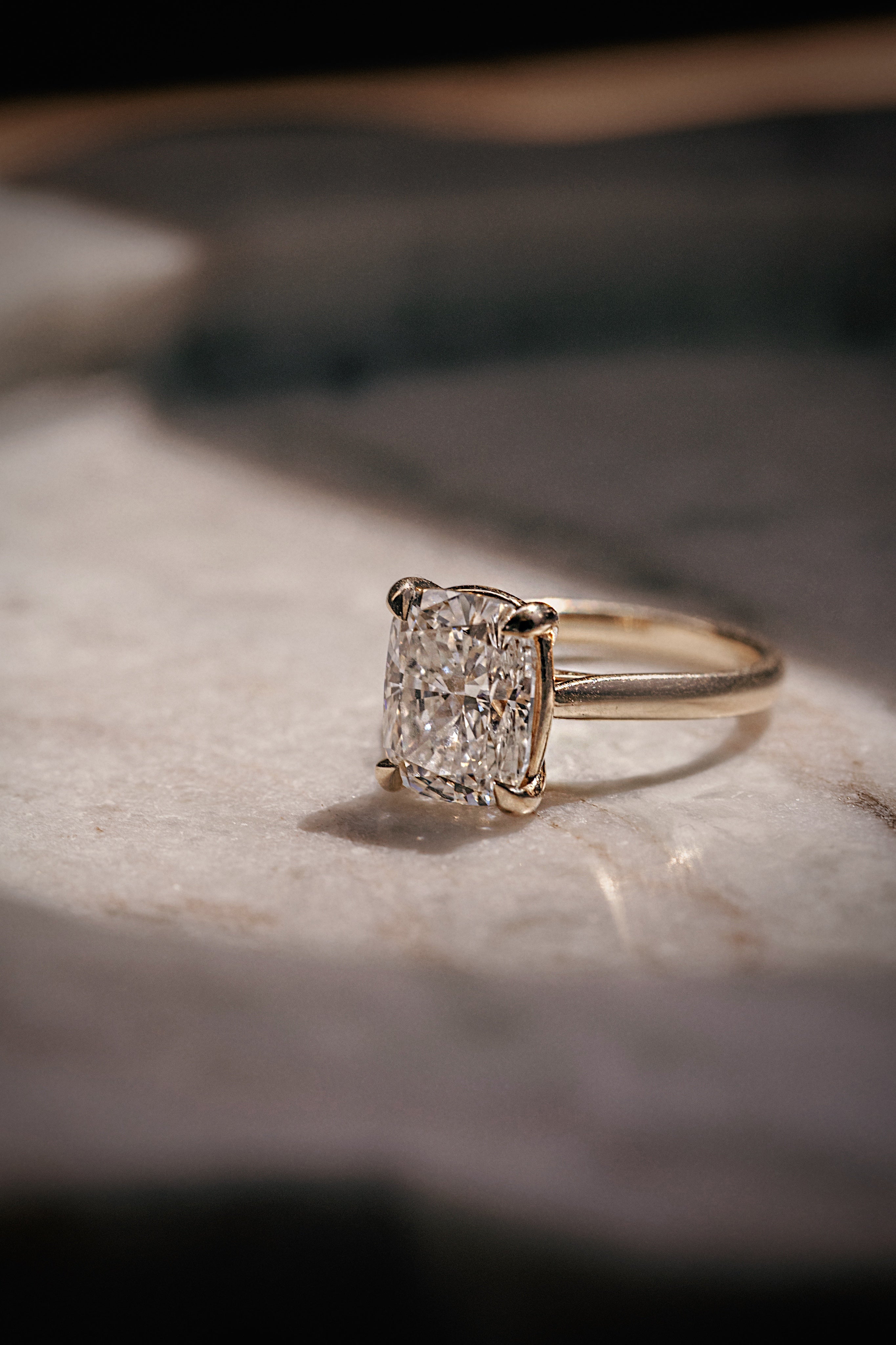 Cushion Cut 4.10 Carat Lab Diamond Ring