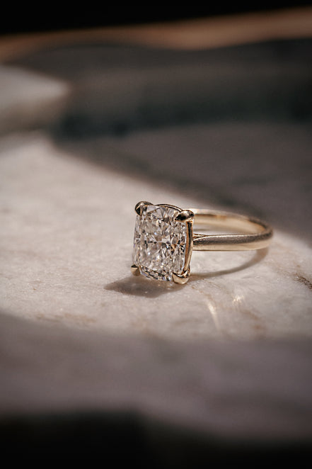 Cushion Cut 4.10 Carat Lab Diamond Ring