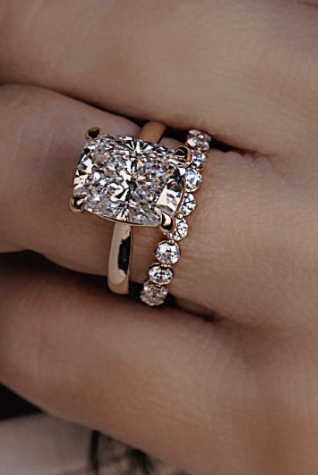 Cushion Cut 4.10 Carat Lab Diamond Ring