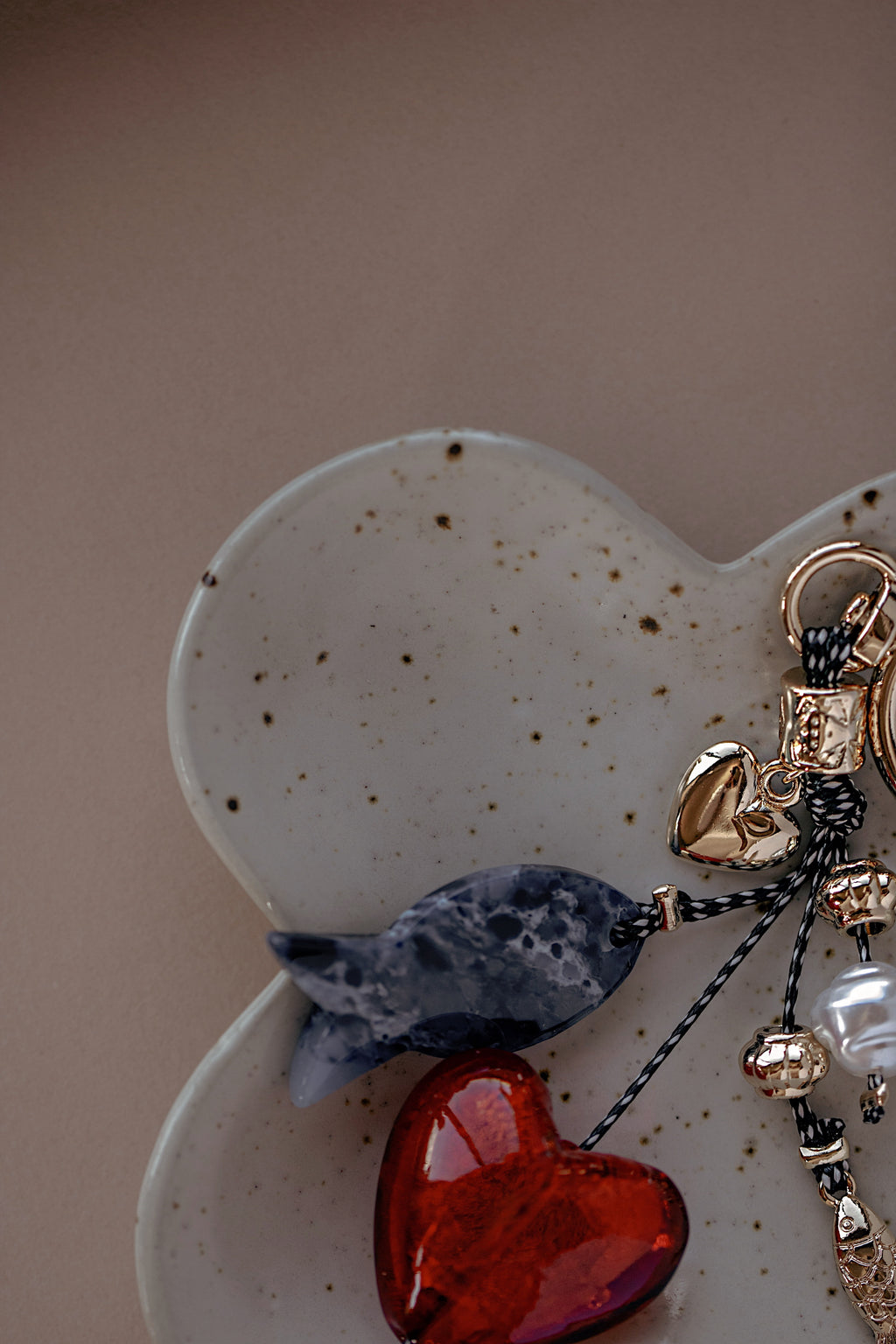 Marble Fish Bag Charm Keychain