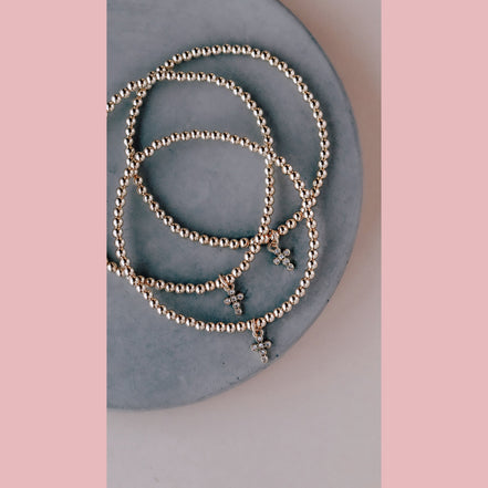 Bezel Cross Bracelet