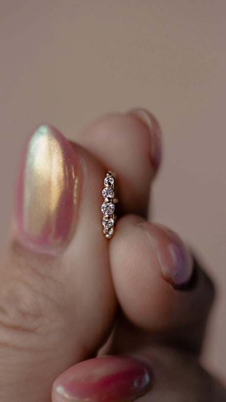 Floating CZ Diamond Huggie Earrings - The Neon Cactus Studio
