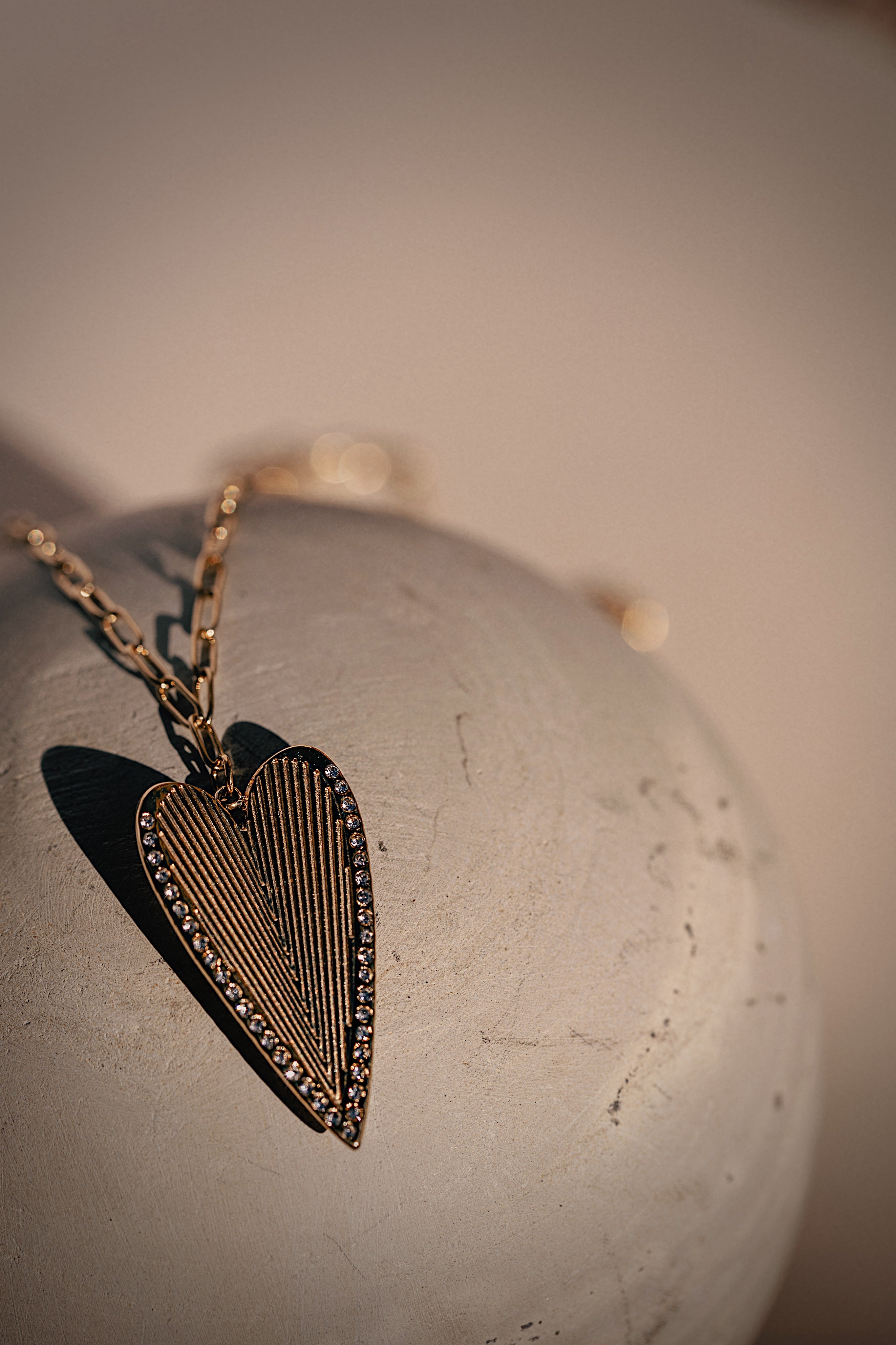 Fluted Heart Necklace