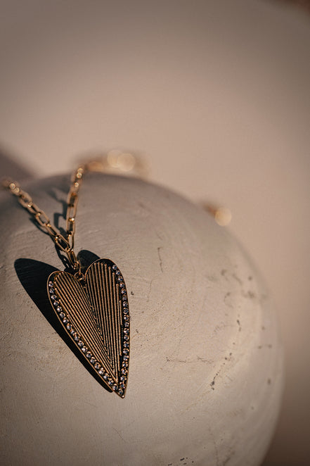 Fluted Heart Necklace