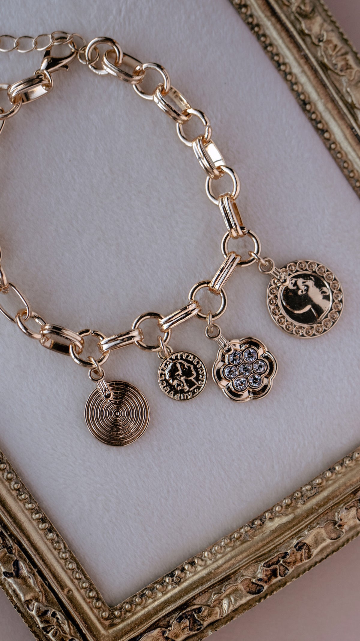 Mixed Coin Chunky Charm Bracelet