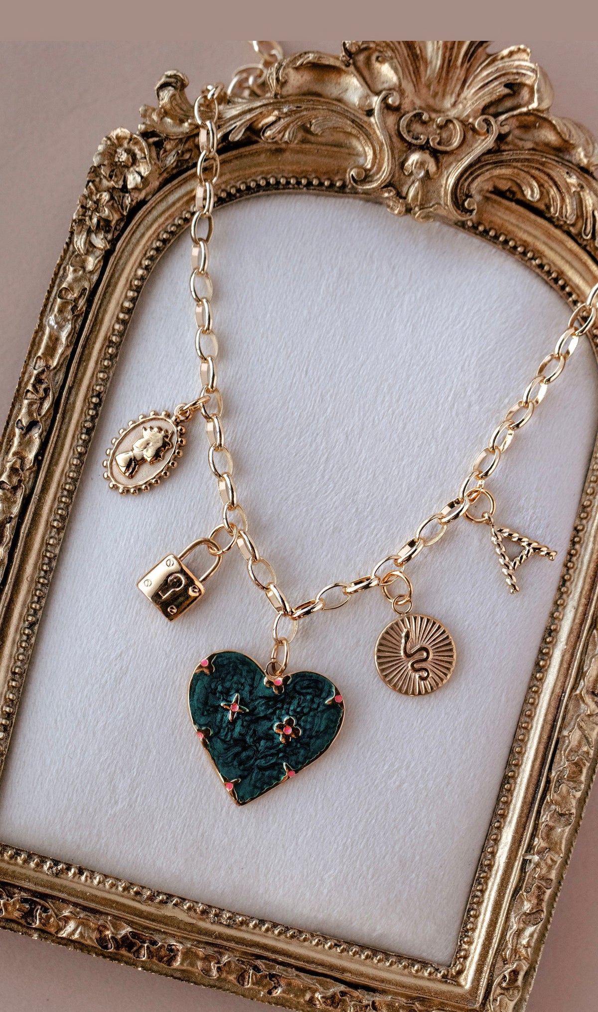 Limited Edition Charm Necklace - Emerald Heart