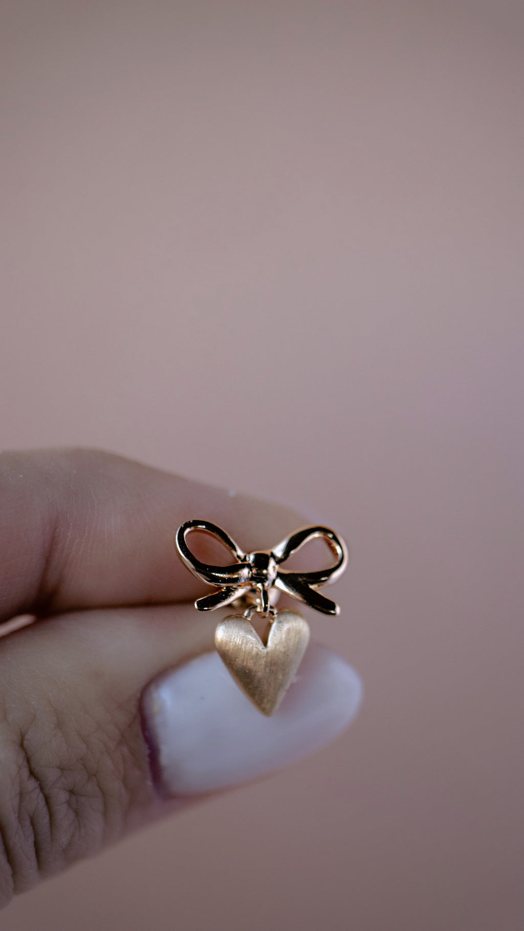 Bow and Heart Dangle Earrings