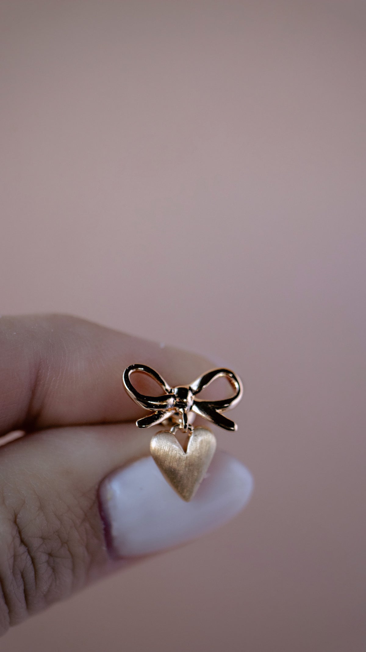 Bow and Heart Dangle Earrings