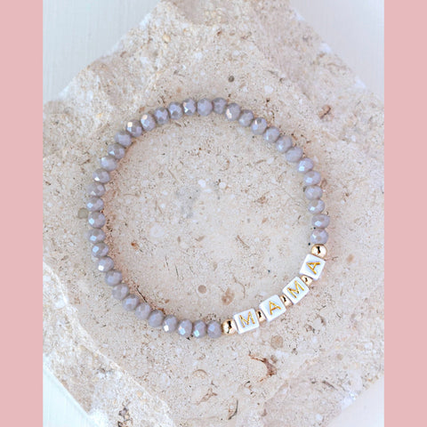 Gray Crystal Name Bracelet
