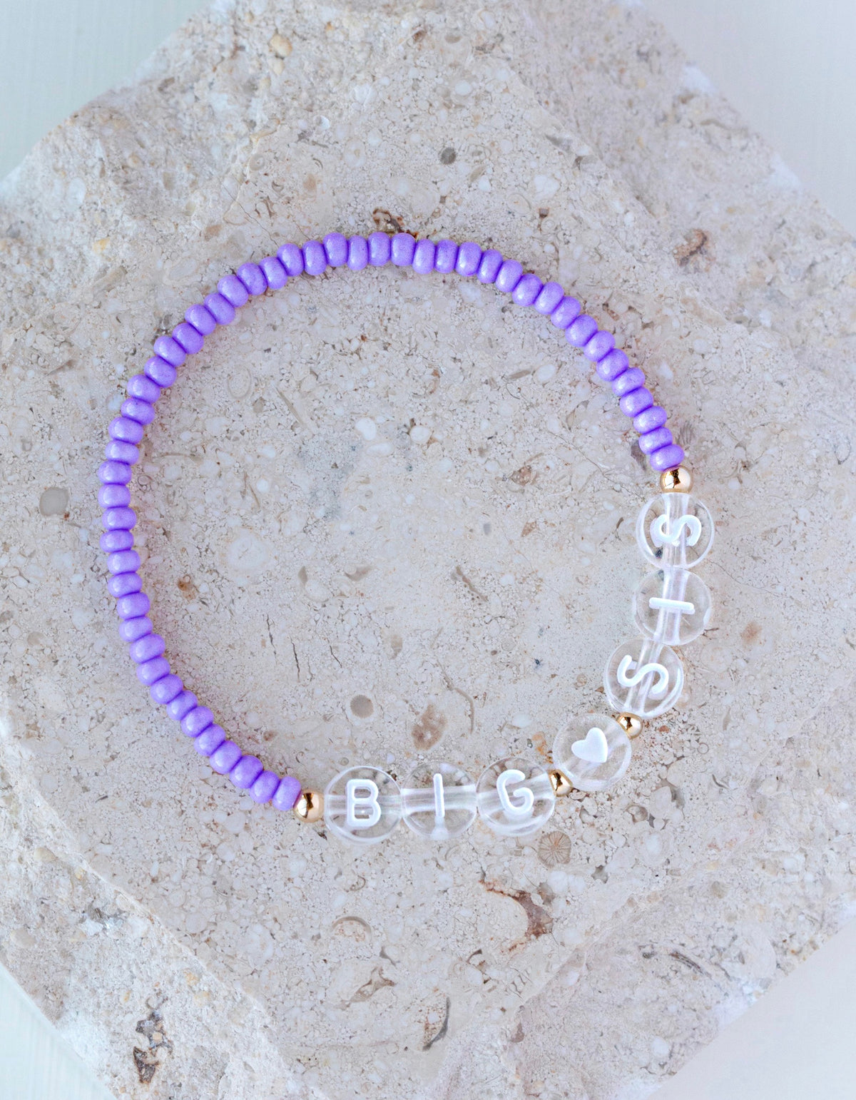 Purple Seed Bead Name Bracelet