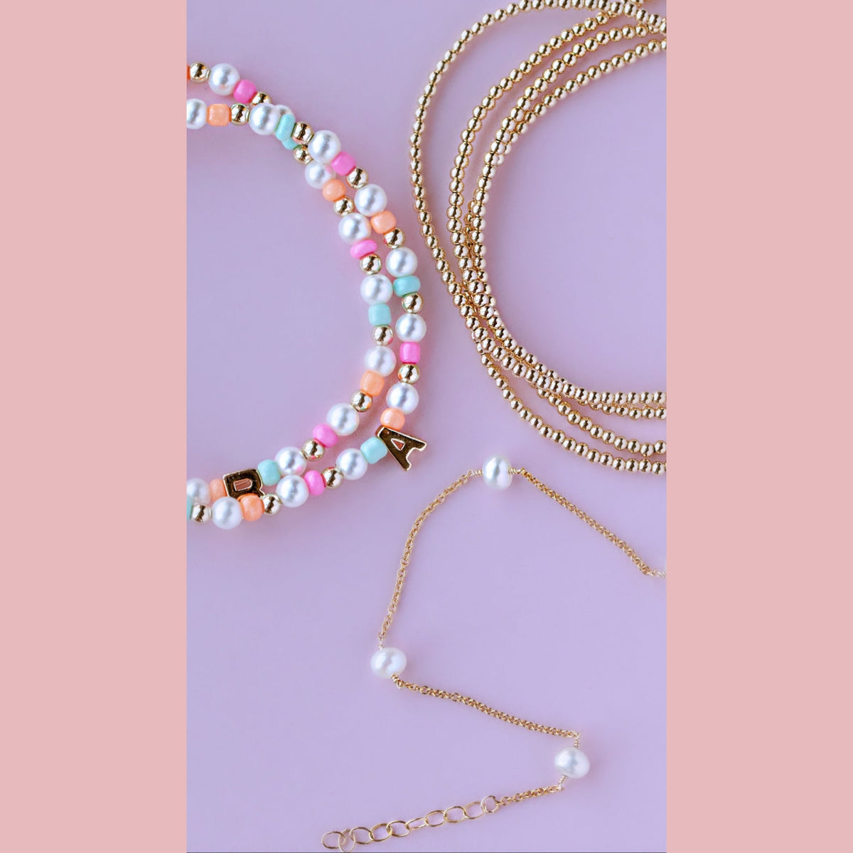 Pearl Monogram Bracelet - The Neon Cactus Studio