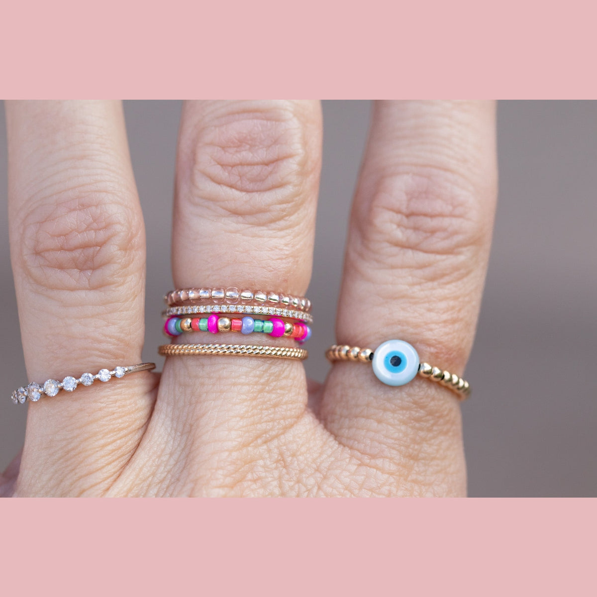 Evil Eye Shell Ring