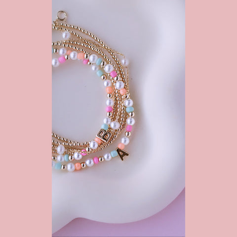 Pearl Monogram Bracelet - The Neon Cactus Studio