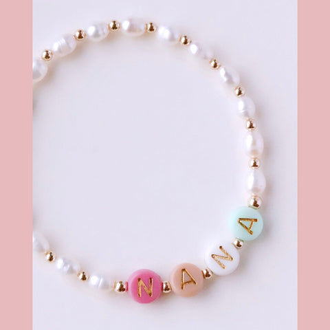 Personalized Pearl Bracelet - The Neon Cactus Studio
