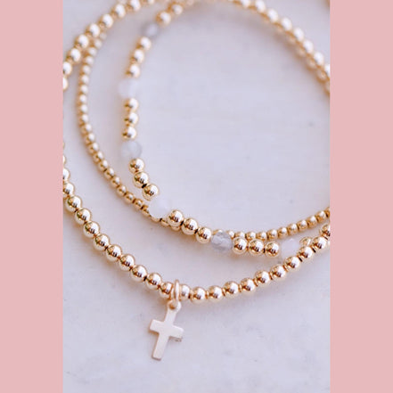 Simple Cross Bracelet - The Neon Cactus Studio