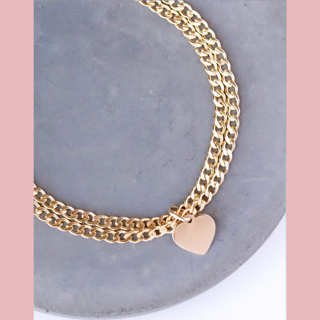 Heart of Gold Chain Bracelet - The Neon Cactus Studio