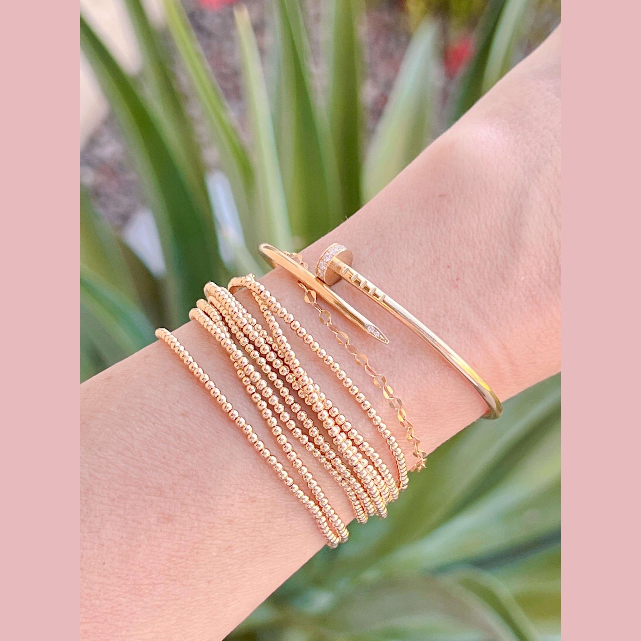 2mm Gold Filled Stack of 4 - The Neon Cactus Studio