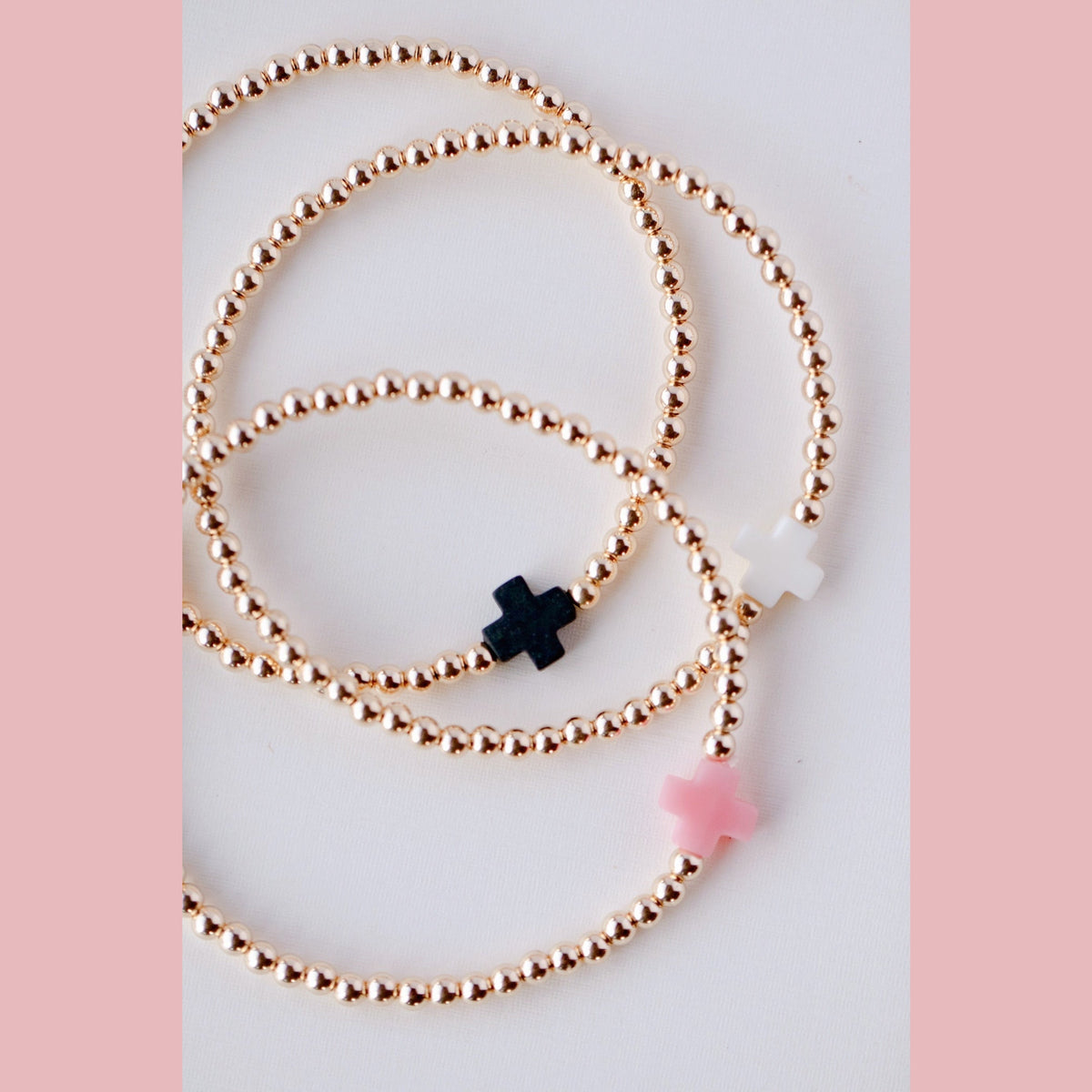 Coral Cross Bracelet - The Neon Cactus Studio