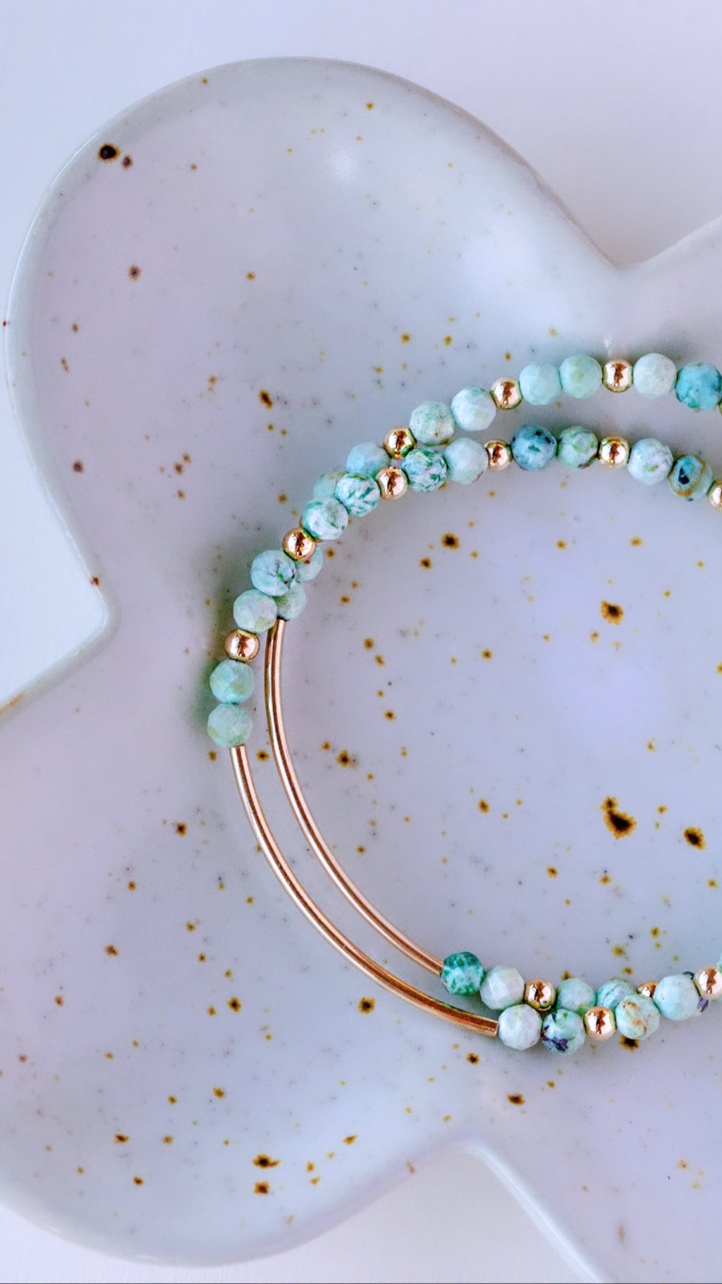 Turquoise  Gold Filled Bar Bracelet - The Neon Cactus Studio