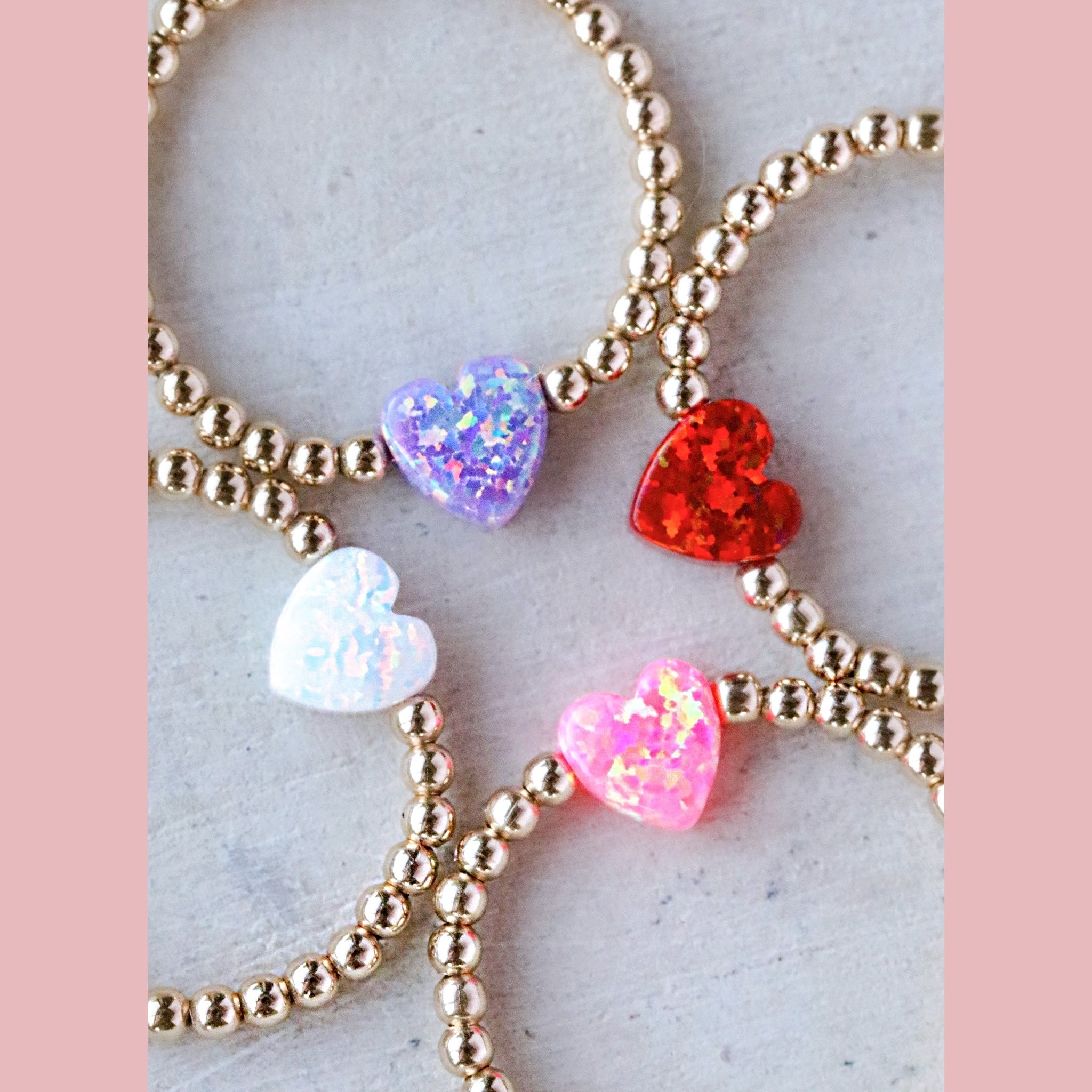 Opal Heart Ring - The Neon Cactus Studio