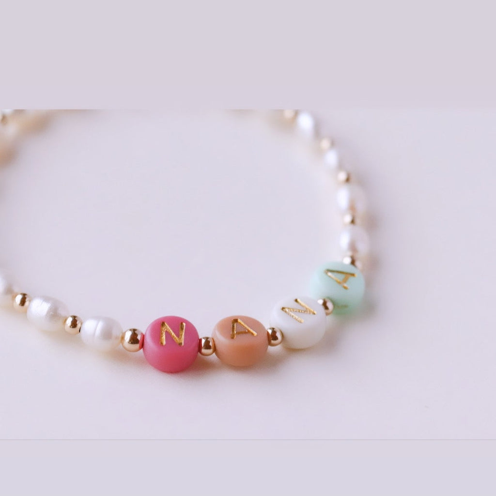 Personalized Pearl Bracelet - The Neon Cactus Studio
