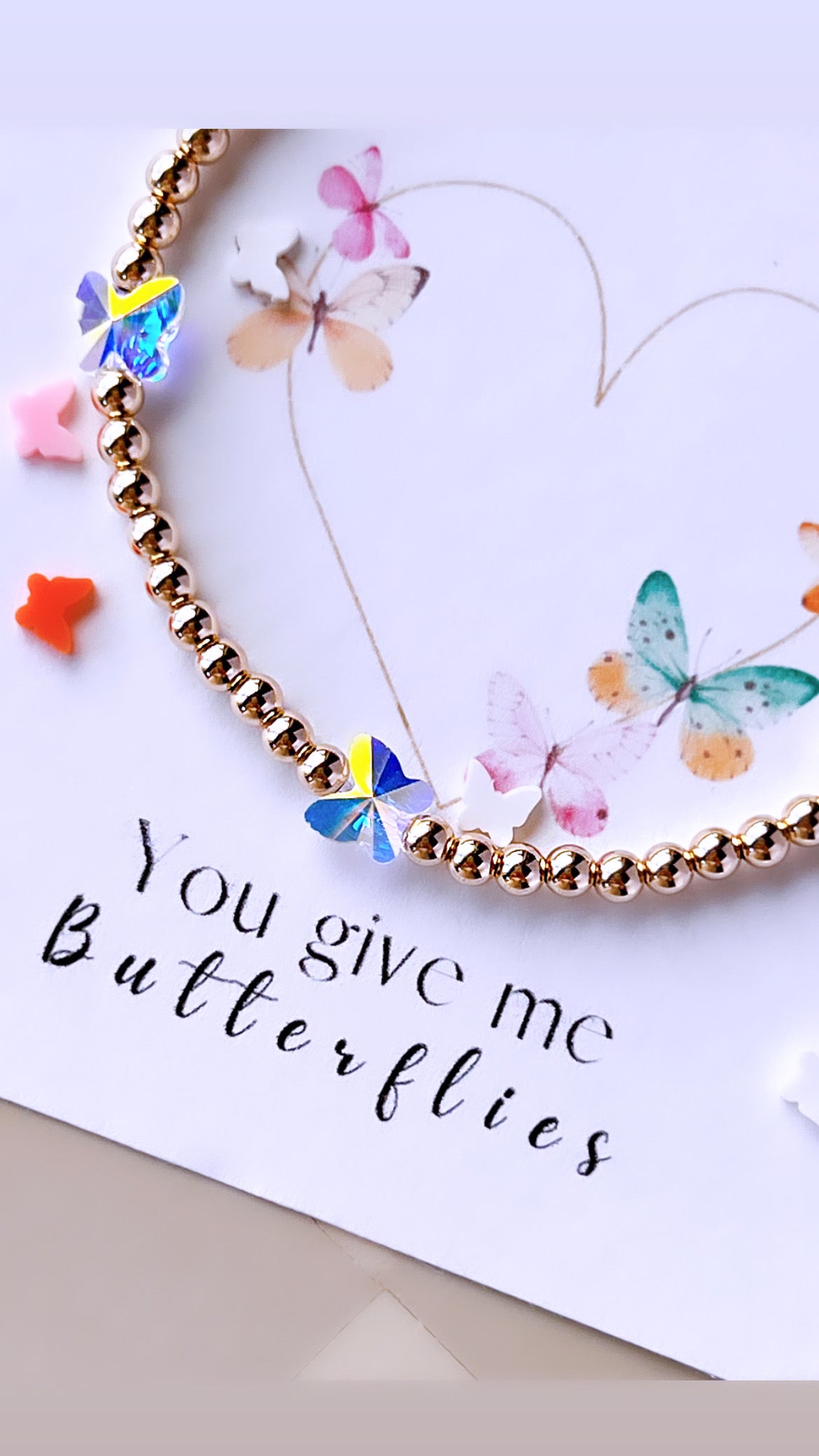 You Give Me Butterflies Gold Filled Bracelet - The Neon Cactus Studio