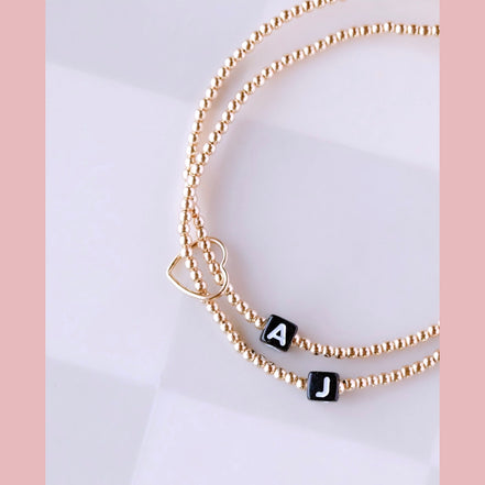 Forever Love Initial Bracelet - The Neon Cactus Studio
