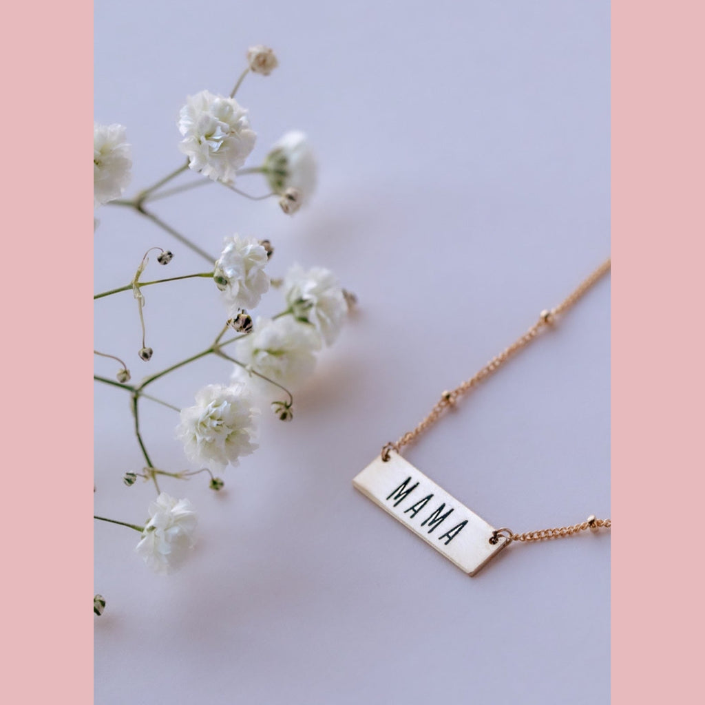 Mama Mini Bar Necklace - The Neon Cactus Studio