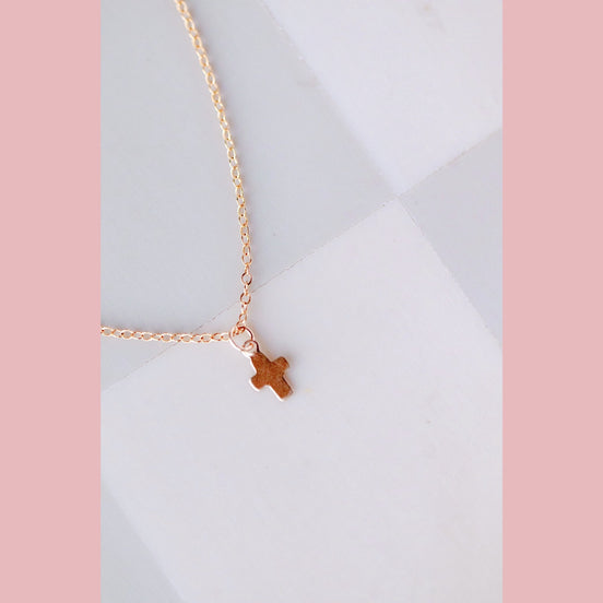 Itty Bitty Cross Necklace - The Neon Cactus Studio