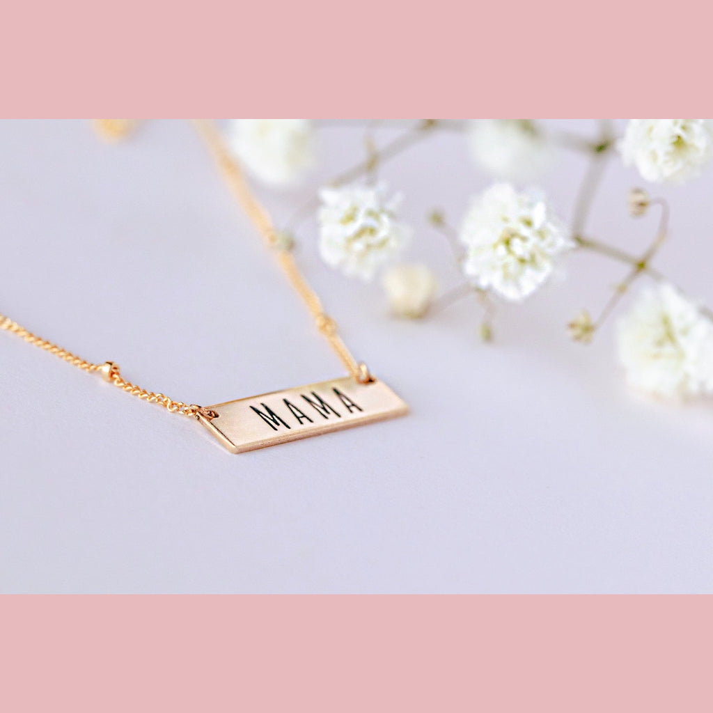 Mama Mini Bar Necklace - The Neon Cactus Studio